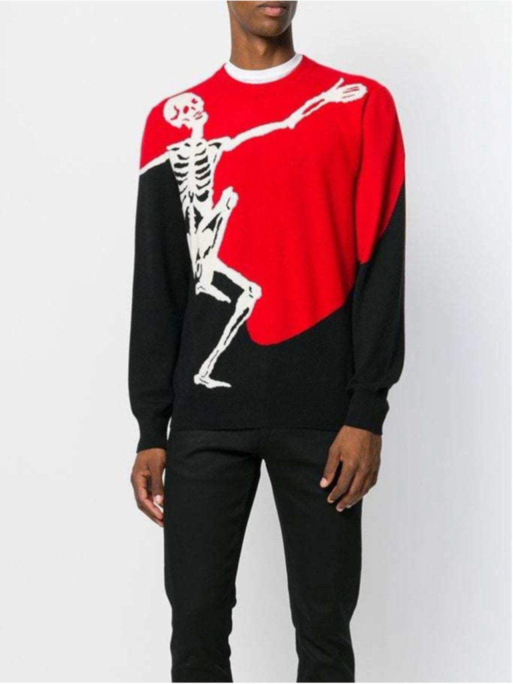Alexander McQueen Intarsia Dancing Skeleton Wool and Cashmere Sweater Size M